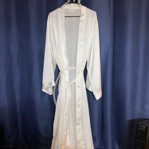 Six Stories Satin ivory floor-length robe